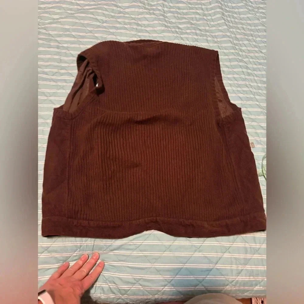 Vintage Lauren Ralph Lauren Womens Corduroy Knit Full Zip Vest size Large